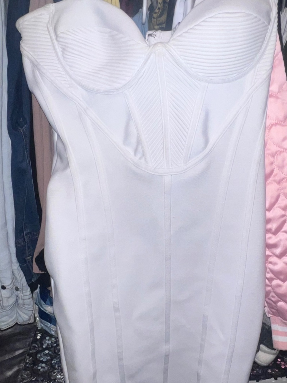Fashion Nova White Bandage Midi Dress Medium - Picture 5 of 9